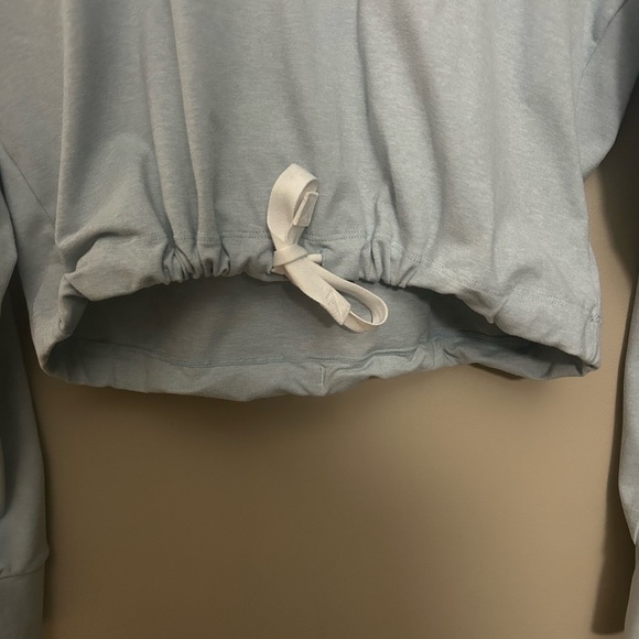 Gymshark Light Blue Cropped Hoodie Top - Picture 3 of 6